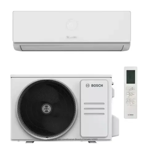 Aparat de aer conditionat Bosch Climate 4000i 35 E, 12000 BTU, Clasa A++/A++, Inverter, R32, Wi-Fi, Mod ECO, Ionizare, I-Clean (Alb) - bestgaming.ro