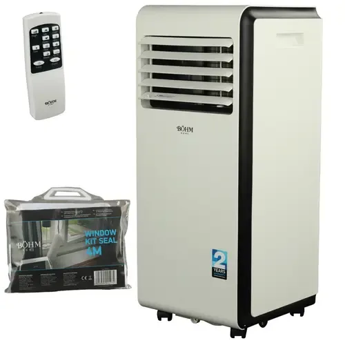 Aparat de aer conditionat portabil BÖHM BA-010F 4 in 1, 9000 BTU, Racire, Incalzire, Ventilatie, Dezumidificare (Alb) - bestgaming.ro